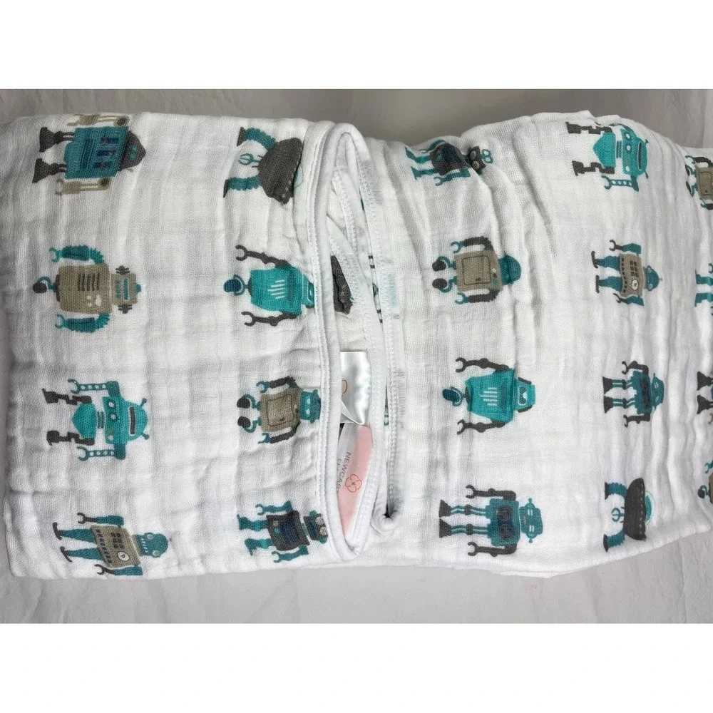 Robot Cotton Muslin 4 Layer Blanket 47